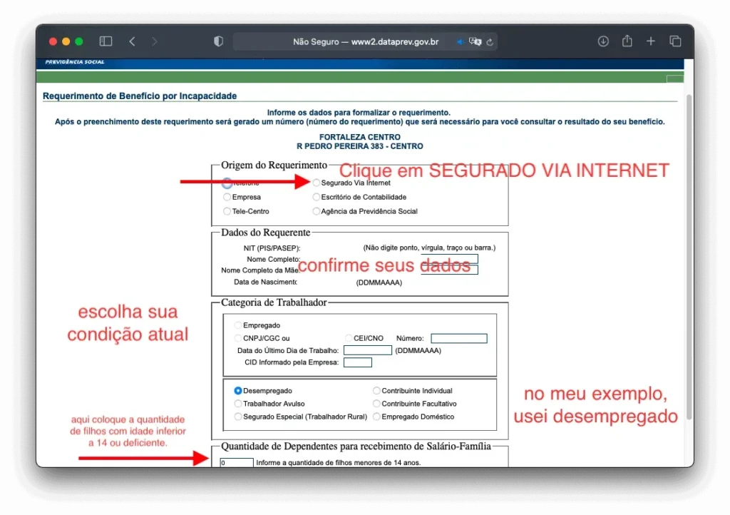 Você terá que confirmar, mais uma vez, seus dados. Agora no site da dataprev.