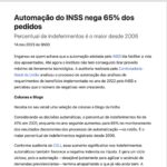 Automação do inss nega 65% dos pedidos