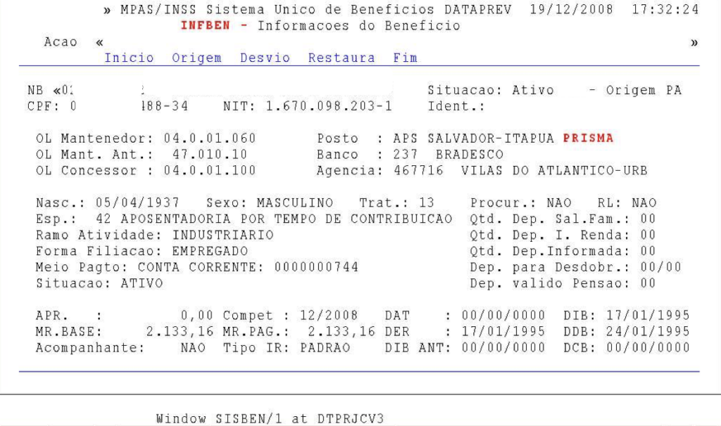 Infben do plenus - inss